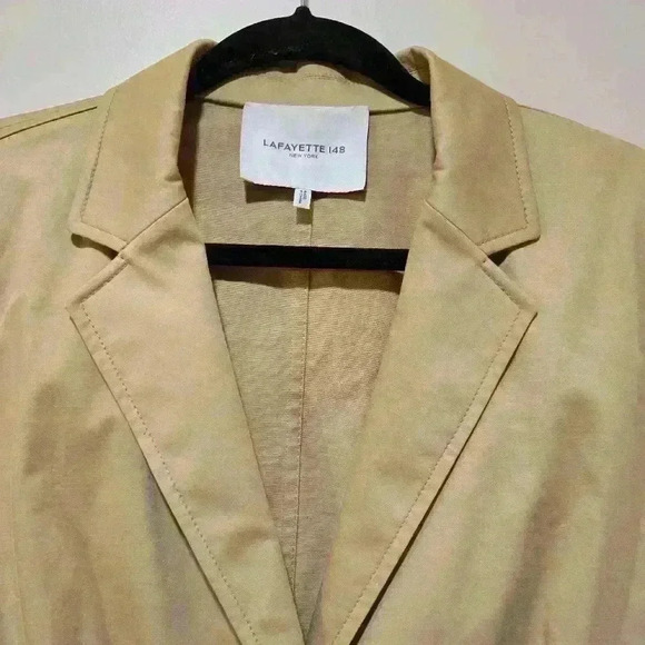 Lafayette 148 New York Thatcher Blazer In Skylight Cotton Size 10 #129 - Picture 4 of 11